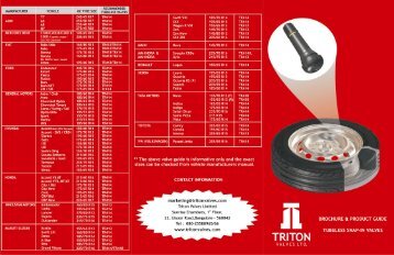 Tubeless Snap-in Valve Catalogue & Product Guide - triton valves ltd.