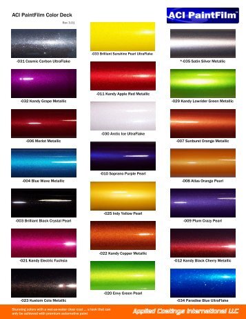 ACI PaintFilm Color Deck - StangDecals.com