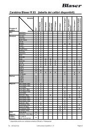 Carabina Blaser R 93 (tabella dei calibri disponibili) - Acocms.it