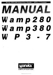 Wamp 280/380 Amplifier' Heads - WP3-7 Preamp - Warwick