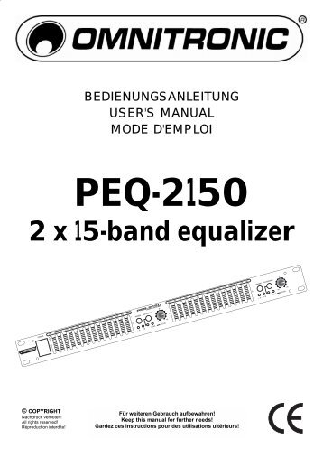 PEQ-2150 2 x 15-band equalizer - Premier-solutions.biz