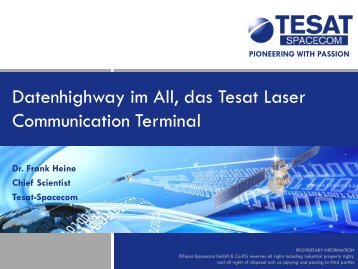 Tesat Spacecom LCT and Science Lasers - LVI