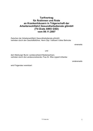 TV-Ärzte AWO GSD (176 KB) - Marburger Bund