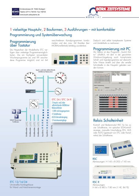 EuroTime Center ETC - Bürk Zeitsysteme