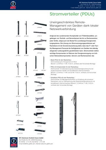 Stromverteiler (PDUs) - Notstrom-Technik-Clasen GmbH