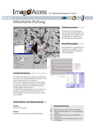 Mikrohärte-Prüfung - Imagic Bildverarbeitung AG