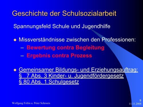 Schulsozialarbeit an Gesamtschulen