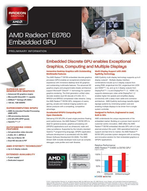 AMD Radeon™ E6760 Embedded GPU