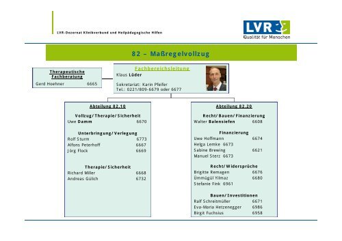 LVR-Dezernat Klinikverbund und Heilpädagogische Hilfen