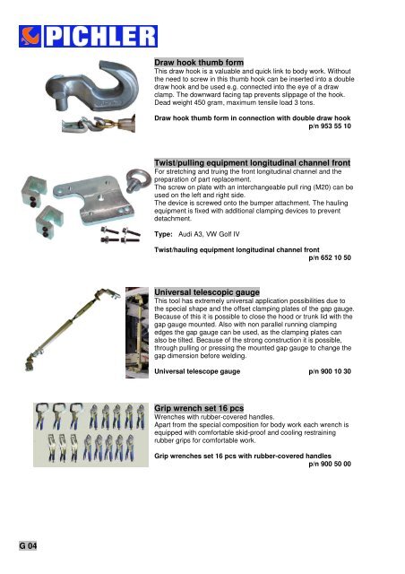 Panel Assortment For The Body Repair Man - bei PICHLER ...