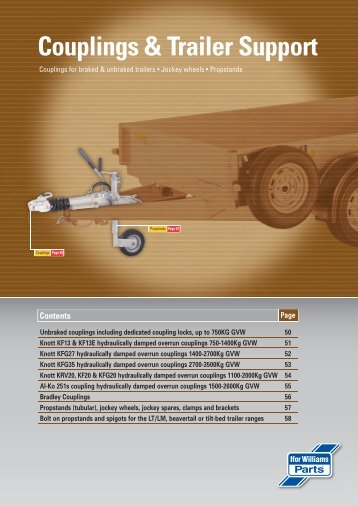 Couplings & Trailer Support - Ifor Williams