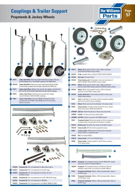 Couplings & Trailer Support - Ifor Williams