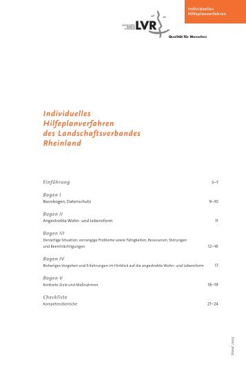 Individueller Hilfeplan - Landschaftsverband Rheinland