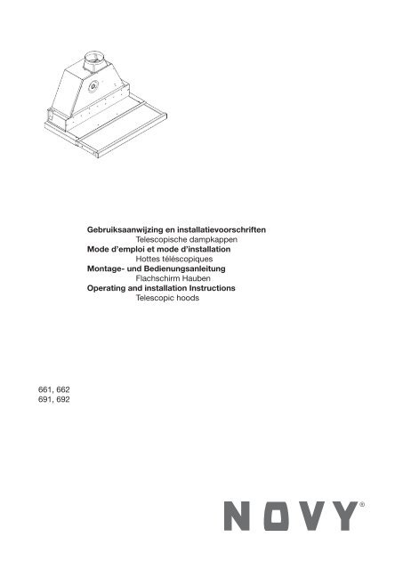 Gebruiksaanwijzing en installatievoorschriften Telescopische  - Novy