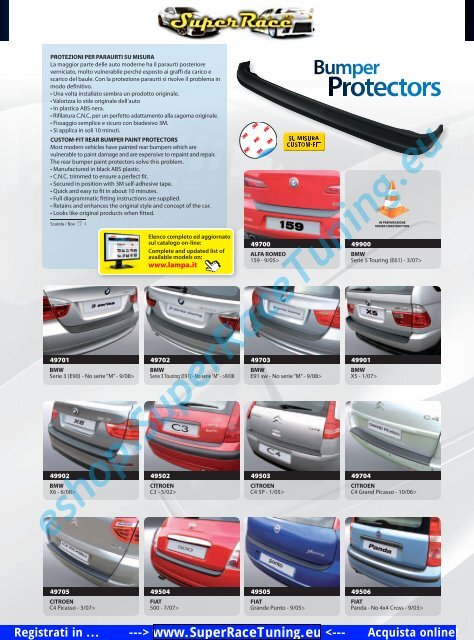 Catalogo PDF Accessori AUTO ESTERNI - SUPERRACE