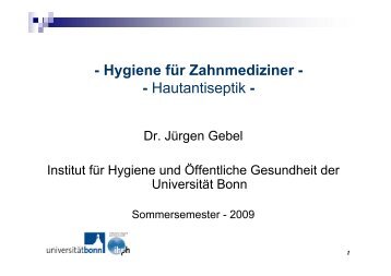 Hautantiseptik - Institut für Hygiene und Öffentliche Gesundheit der ...