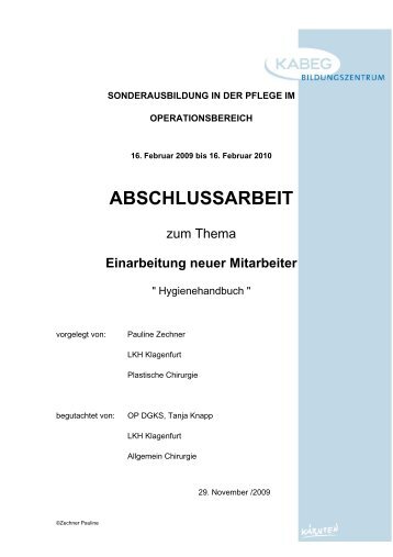 Einarbeitung neuer Mitarbeiter - Kabeg