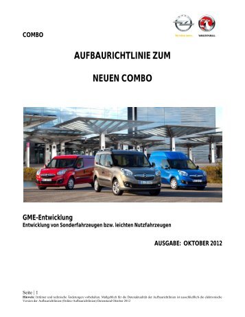 AUFBAURICHTLINIE ZUM NEUEN COMBO - Opel