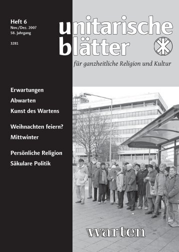 unitarische blätter 5/2007 „sammeln“ - Verlag Deutsche Unitarier ...