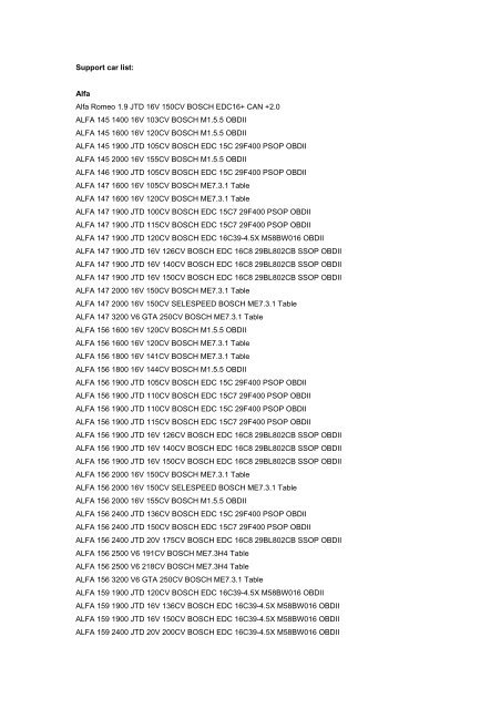 KESS OBD ECU Tuning tool Car List.pdf - ADKautoscan.com