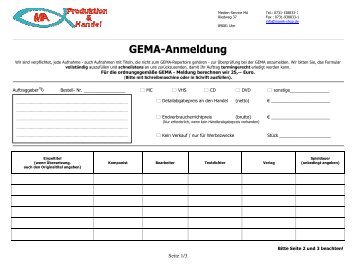 GEMA-Anmeldung - marek-ma.de