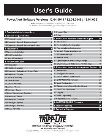 Owners Manual For PowerAlert Software Versions 48 49 ... - Tripp Lite