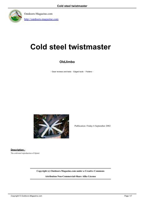 Cold steel twistmaster - Old Jimbo's Site