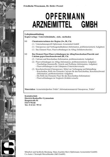 Opfermann Arzneimittel GmbH - Portal Schule Wirtschaft