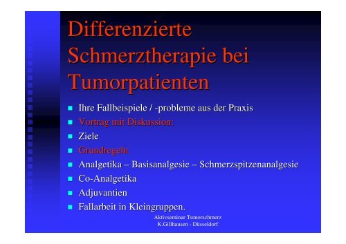 Schmerztherapie nach dem WHO-Stufenschema - bei der ...