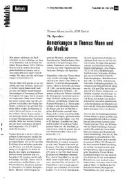 Anmerkungen zu Thomas Mann und die Medizin