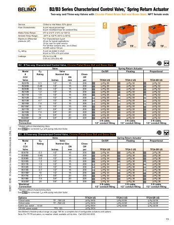 B2/B3 Series Characterized Control Valve,™ Spring Return Actuator