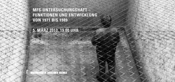 MfS-UnterSUchUngShaft – fUnktionen Und entwicklUng von 1971 ...