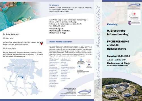 Veranstaltungsflyer - Marien-Hospital Euskirchen