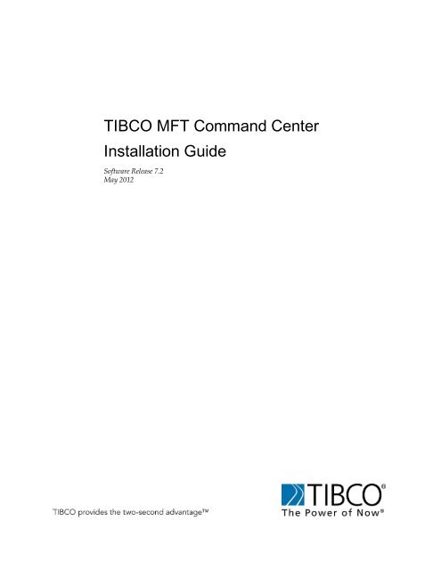 MFT Command Center Installation Guide - TIBCO Product ...