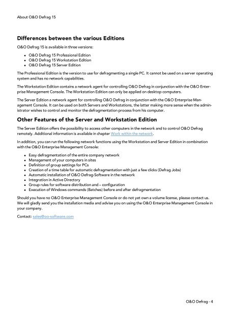 O&O Defrag 15 User's Guide - O&O Software