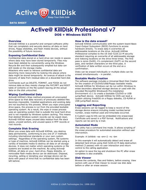 Active@ KillDisk Professional v7 - How to erase hard drive by Active ...