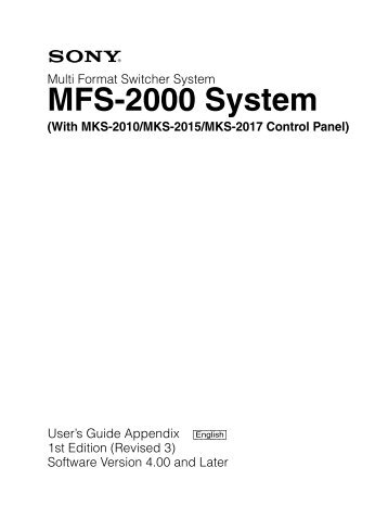 MFS-2000 System - Sony