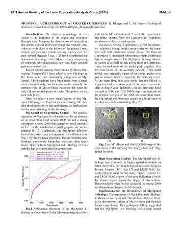 MG-SPINEL RICH LITHOLOGY AT CRATER COPERNICUS D ...