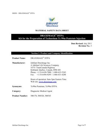 MSDS – DRAXIMAGE MSDS – DRAXIMAGE