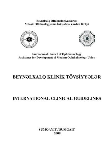 beynəlxalq klinik tövsiyyələr - International Council of Ophthalmology