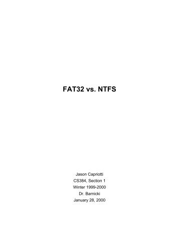 FAT32 vs. NTFS - BHU