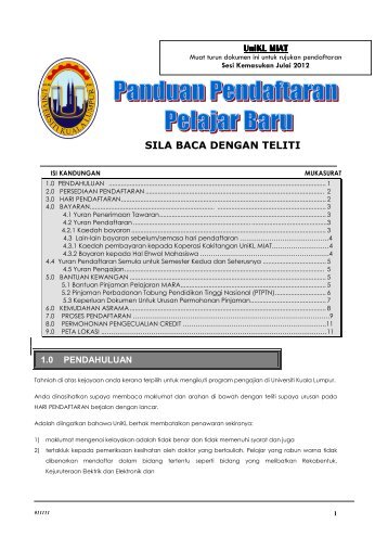 UNIKL MIAT Panduan Pendaftaran - UniKL Admission - Universiti ...
