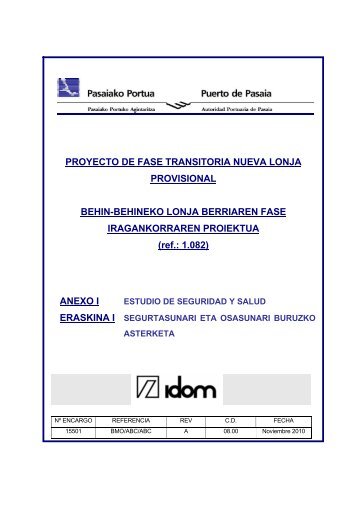 proyecto. anexo i memoria - Autoridad Portuaria de Pasajes