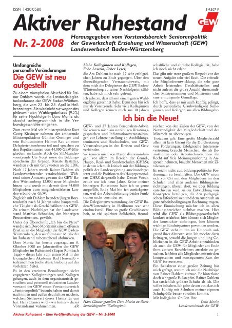 Landesverband Baden-Württemberg Aktiver Ruhestand Nr. 2-2008