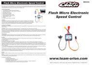 Team Orion Flash Micro ESC - Notices Miniplanes