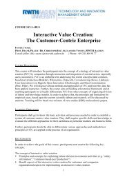 Interactive Value Creation - RWTH Aachen University