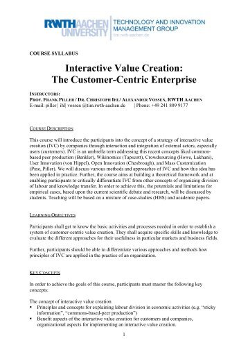 Interactive Value Creation - RWTH Aachen University