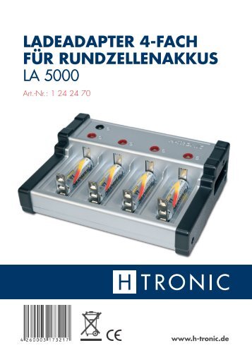 LADEADAPTER 4-FACH FÜR RUNDZELLENAKKUS LA 5000