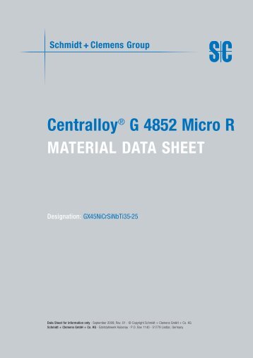 Centralloy® G 4852 Micro R - Schmidt+Clemens