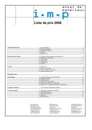 Liste de prix 2006 - IMP Bautest AG